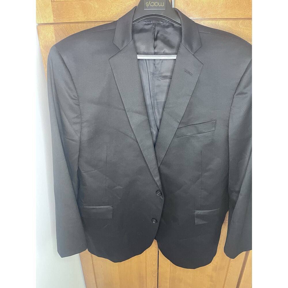 Brooks Brothers 1818 Traditional Estrato Special Selection Solid Black Suit 48R